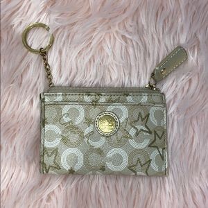 Gold COACH coin pouch